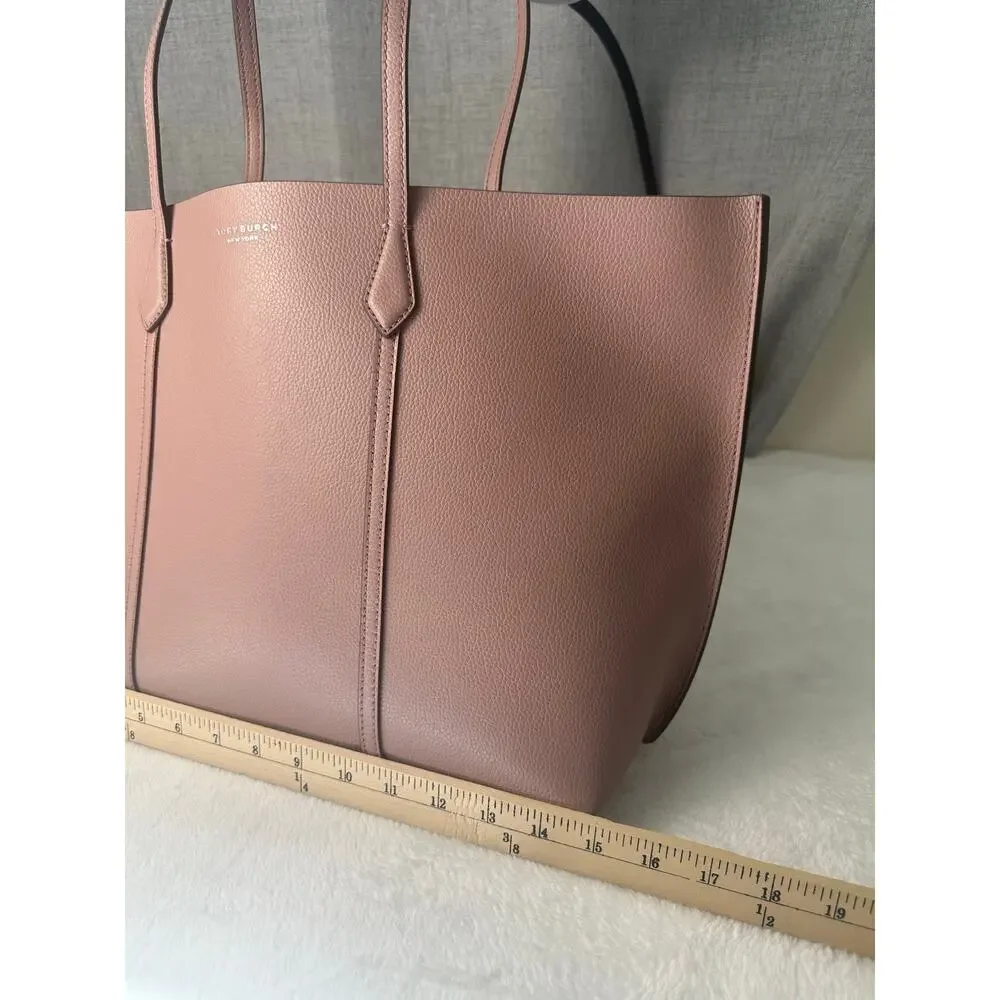 Tory Burch Perry Leather Large Tote Light Mauve‎ NWOT Classic Career